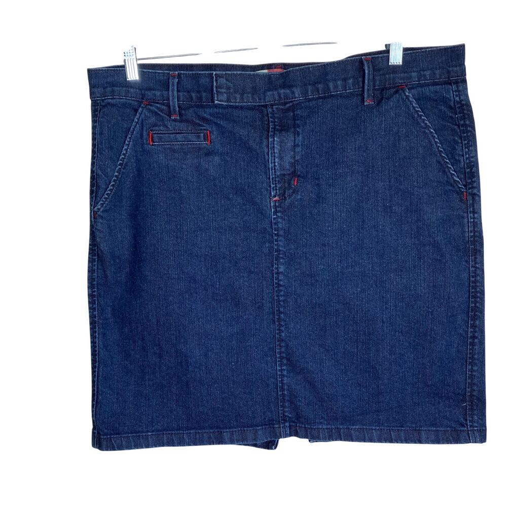 Old Navy Plus 18 Y2K Low Rise Knee Length Dark Wash Denim Pencil Skirt